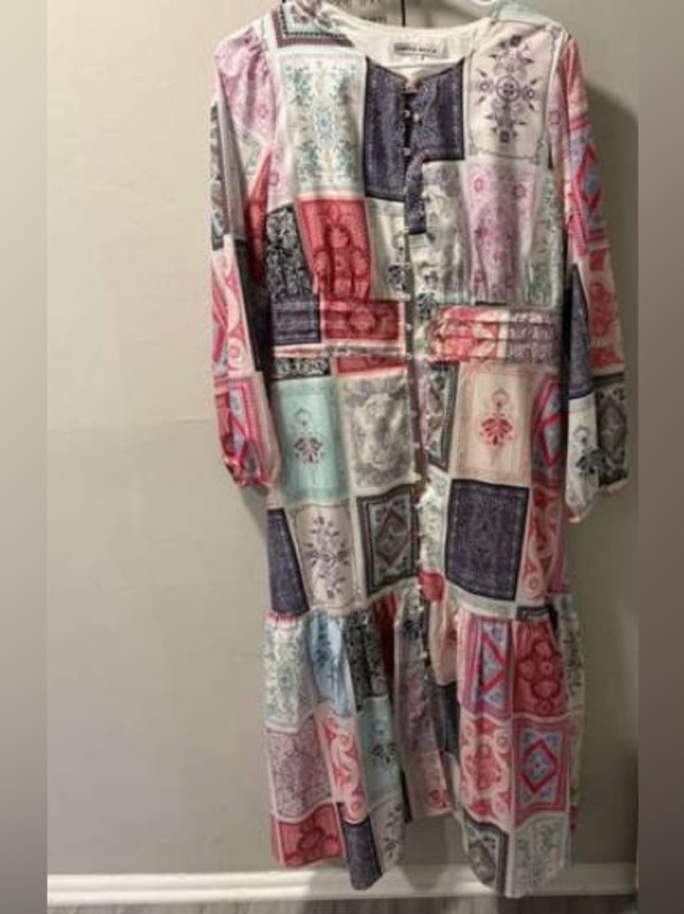 Boho Patchwork Maxi Dress - Multicolor